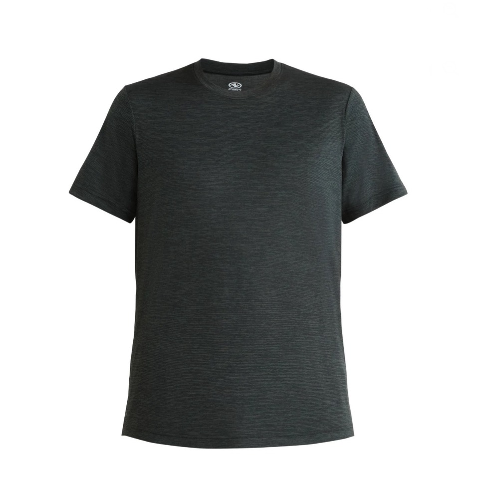 Athletic Works Mens Active Performance Jersey Tee 4XL Blackened Evergreen Stripe